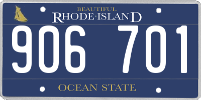 RI license plate 906701