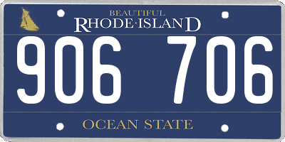 RI license plate 906706