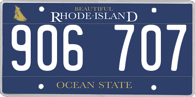 RI license plate 906707