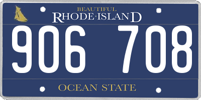 RI license plate 906708