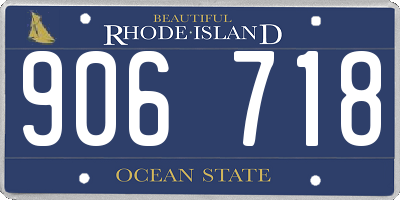 RI license plate 906718
