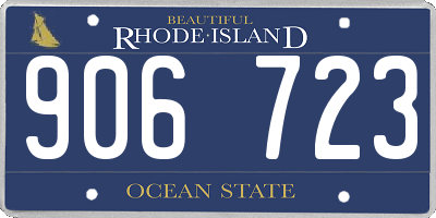 RI license plate 906723