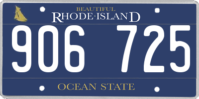 RI license plate 906725