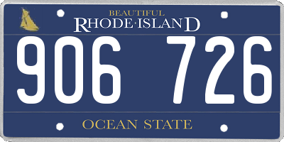 RI license plate 906726