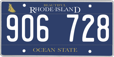 RI license plate 906728