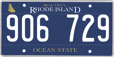 RI license plate 906729