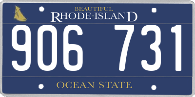 RI license plate 906731