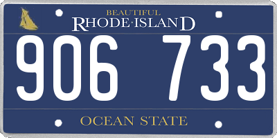 RI license plate 906733