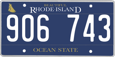 RI license plate 906743