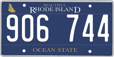 RI license plate 906744