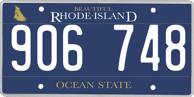 RI license plate 906748