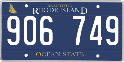 RI license plate 906749