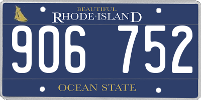 RI license plate 906752