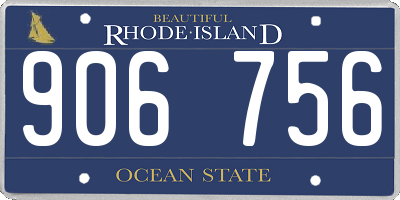 RI license plate 906756
