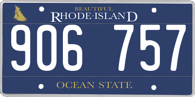 RI license plate 906757