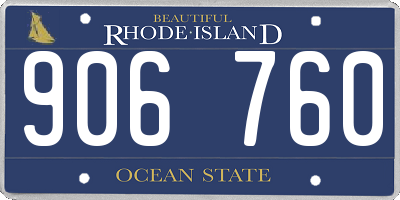 RI license plate 906760