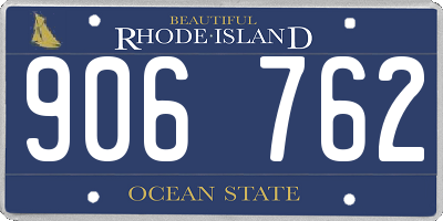 RI license plate 906762