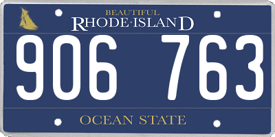 RI license plate 906763