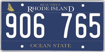 RI license plate 906765