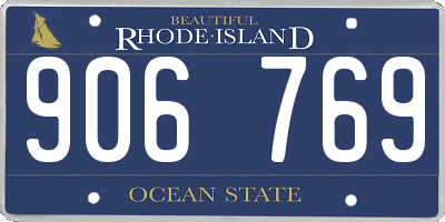 RI license plate 906769