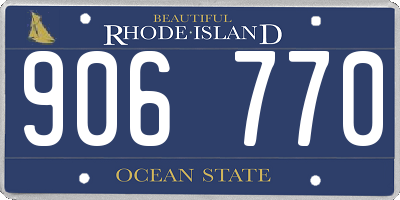 RI license plate 906770
