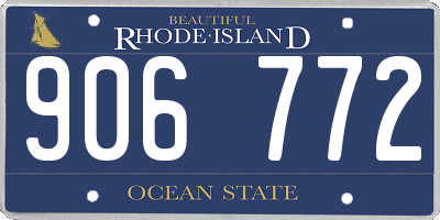 RI license plate 906772