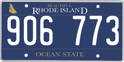 RI license plate 906773