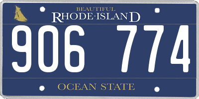 RI license plate 906774