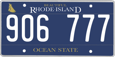 RI license plate 906777