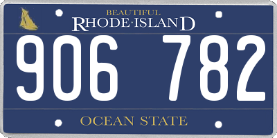 RI license plate 906782
