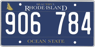 RI license plate 906784