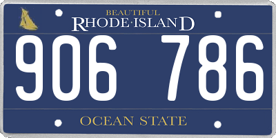 RI license plate 906786