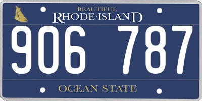 RI license plate 906787
