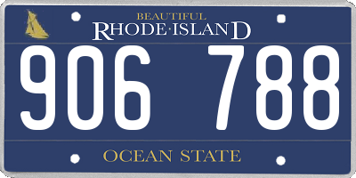RI license plate 906788
