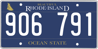 RI license plate 906791