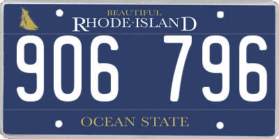 RI license plate 906796