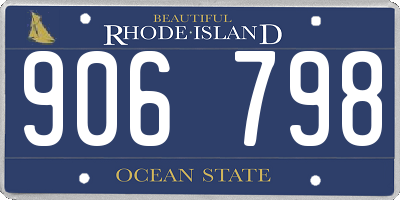 RI license plate 906798