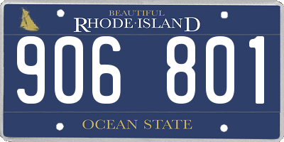 RI license plate 906801