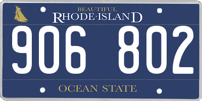 RI license plate 906802