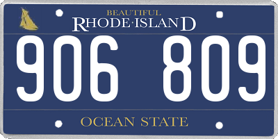 RI license plate 906809