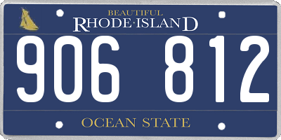 RI license plate 906812