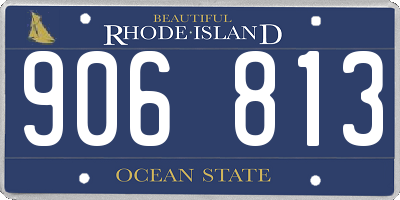 RI license plate 906813