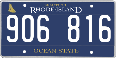RI license plate 906816