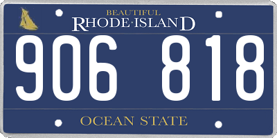 RI license plate 906818