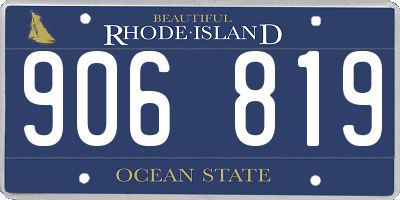 RI license plate 906819