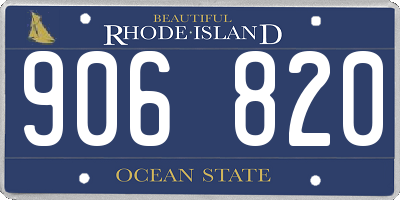 RI license plate 906820