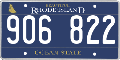 RI license plate 906822