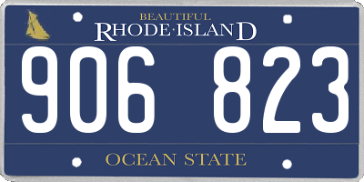 RI license plate 906823