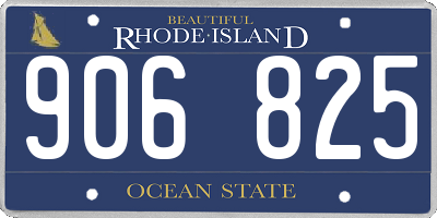 RI license plate 906825