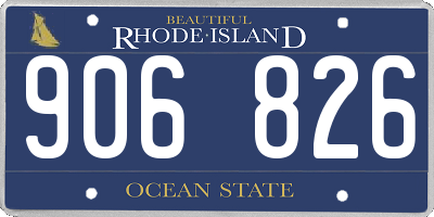 RI license plate 906826